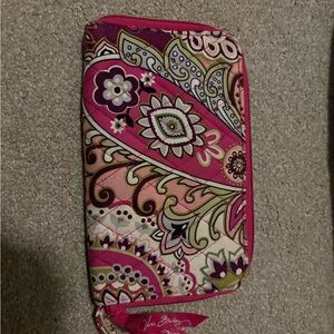 Vera Bradley Floral Paisley Wallet in Pink and Cream